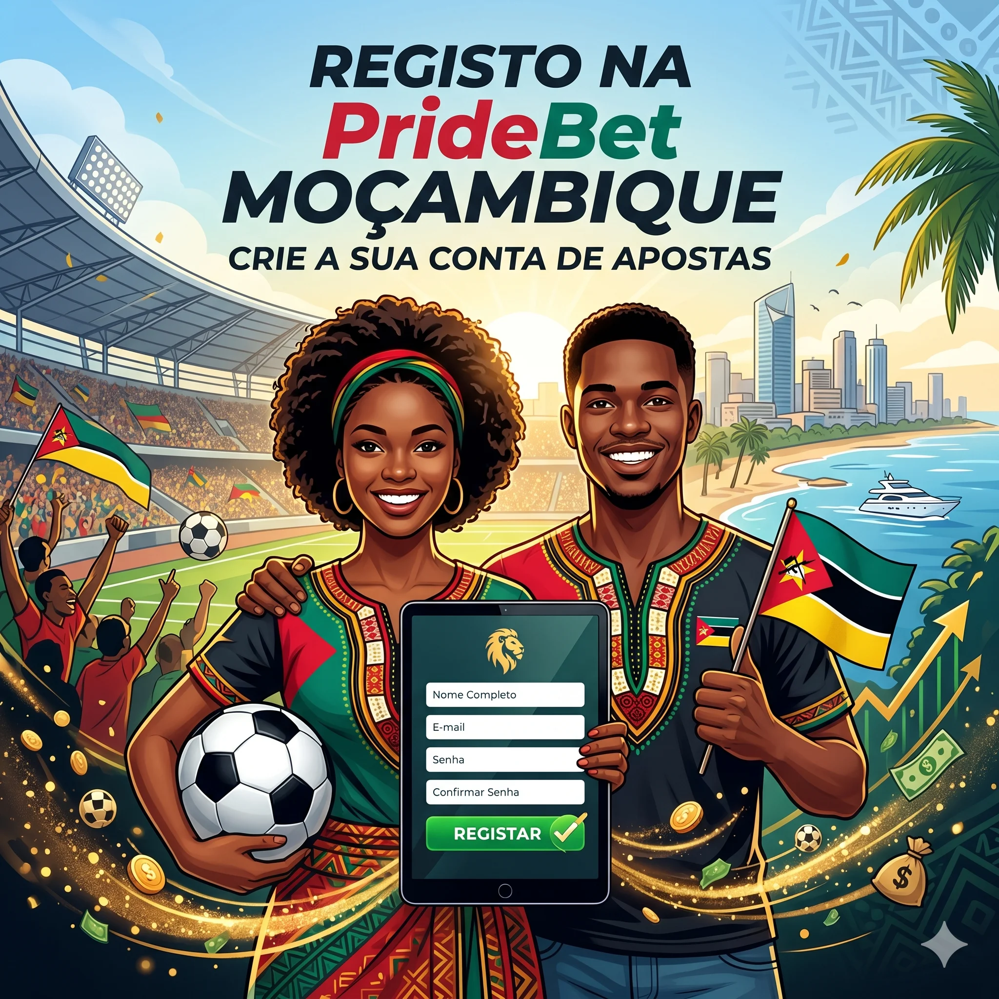 Registo na PrideBet Moçambique – Crie a sua conta de apostas